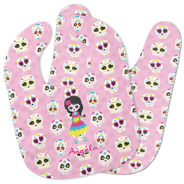 Custom Kids Sugar Skulls Baby Bib w/ Name or Text