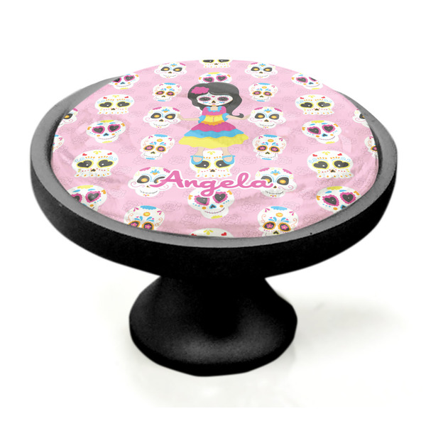 Kids Sugar Skulls Black Custom Cabinet Knob (Side)