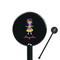 Kids Sugar Skulls 5.5" Round Plastic Stir Sticks - Black - Single Sided (Personalized)