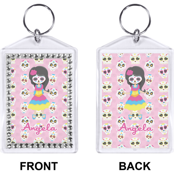 Kids Sugar Skulls Bling Keychain (Front + Back)