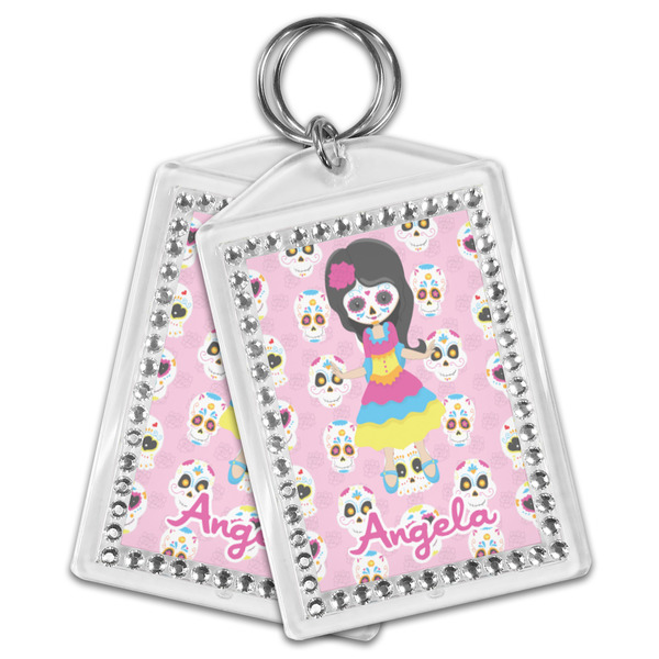 Kids Sugar Skulls Bling Keychain - MAIN