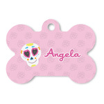 Kids Sugar Skulls Bone Shaped Dog ID Tag (Personalized)
