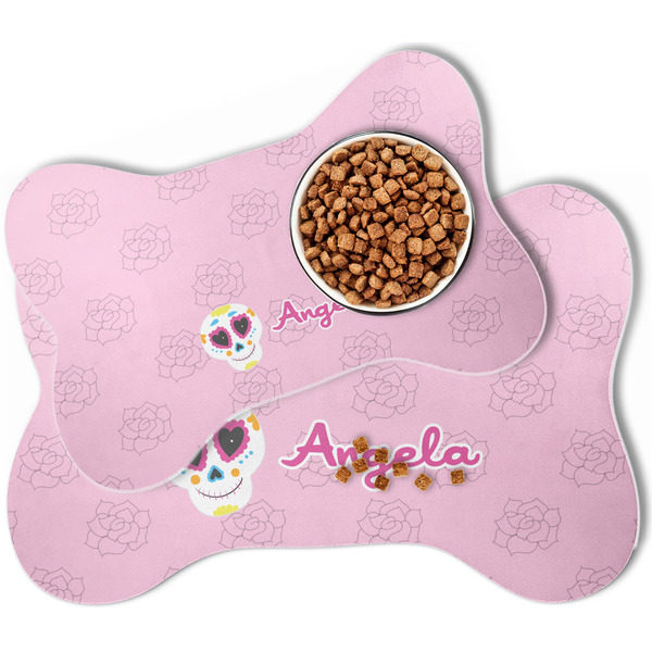 Kids Sugar Skulls Bone Shaped Dog Mats - MAIN