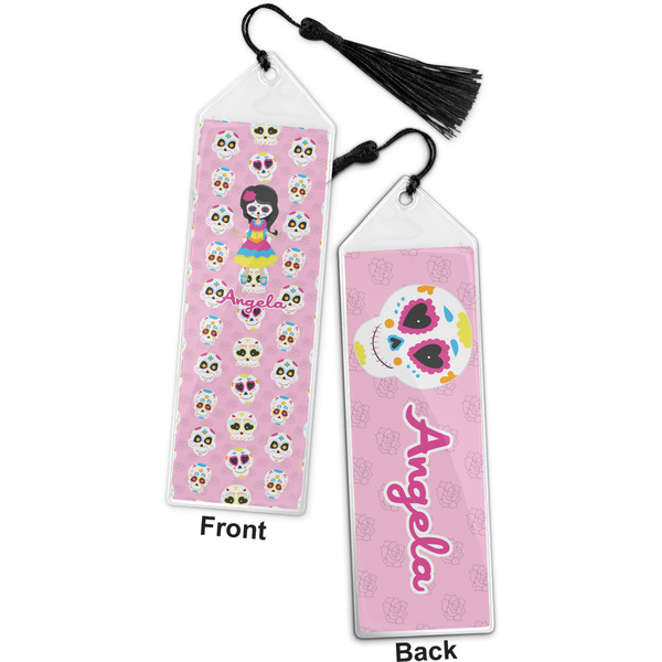 Kids Sugar Skulls Bookmark with tassel - Front and Back