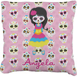 Kids Sugar Skulls Faux-Linen Throw Pillow 18" (Personalized)