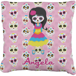 Kids Sugar Skulls Faux-Linen Throw Pillow 18" (Personalized)