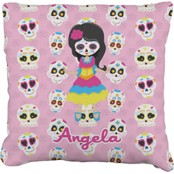 Kids Sugar Skulls Faux-Linen Throw Pillow 20" (Personalized)