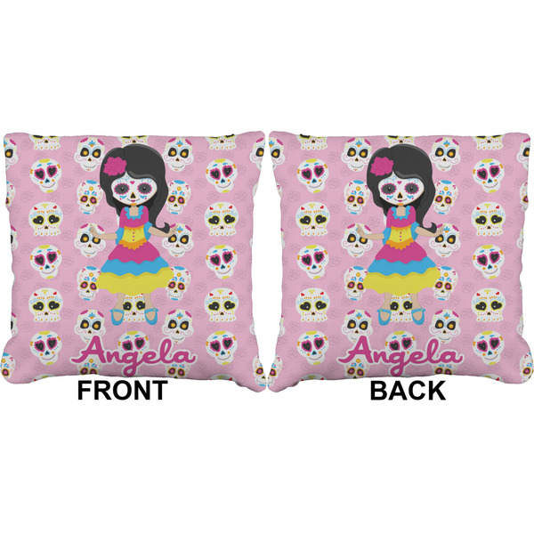 Kids Sugar Skulls Burlap Pillow Approval
