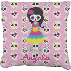 Kids Sugar Skulls Faux-Linen Throw Pillow (Personalized)