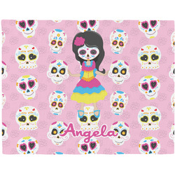 Kids Sugar Skulls Woven Fabric Placemat - Twill w/ Name or Text