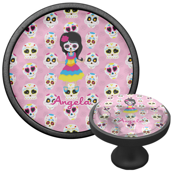 Kids Sugar Skulls Cabinet Knob - Black - Multi Angle