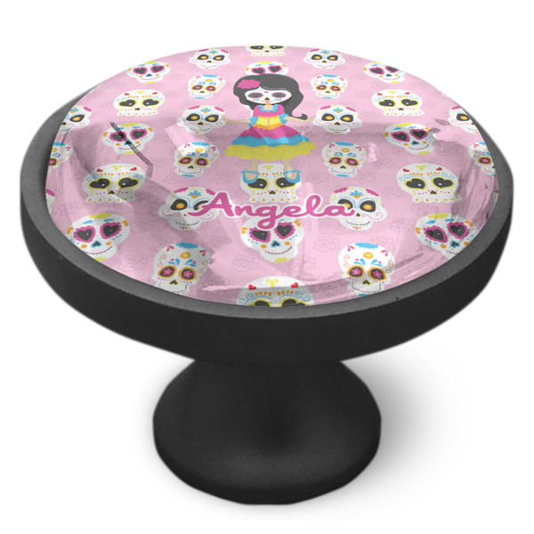 Kids Sugar Skulls Cabinet Knob - Black - Side