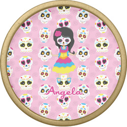 Kids Sugar Skulls Cabinet Knob - Gold (Personalized)