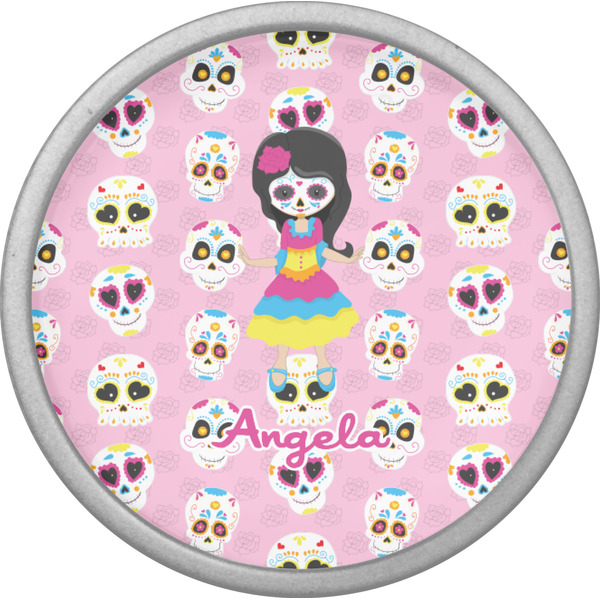Kids Sugar Skulls Cabinet Knob - Nickel - Front