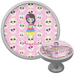 Kids Sugar Skulls Cabinet Knob (Silver) (Personalized)