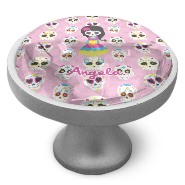 Kids Sugar Skulls Cabinet Knob - Nickel - Side