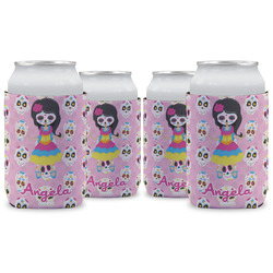 Kids Sugar Skulls Can Cooler (12 oz) - Set of 4 w/ Name or Text