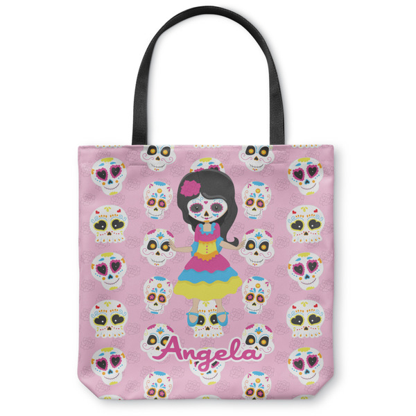 Custom Kids Sugar Skulls Canvas Tote Bag - Medium - 16"x16" (Personalized)