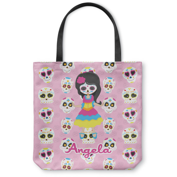Custom Kids Sugar Skulls Canvas Tote Bag - Small - 13"x13" (Personalized)