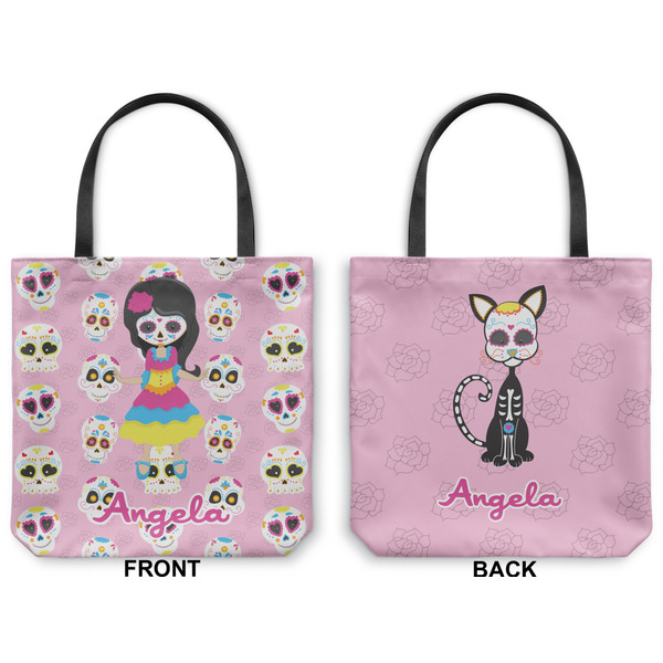 Kids Sugar Skulls Canvas Tote - Front and Back