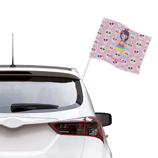 Kids Sugar Skulls Car Flag - Large - LIFESTYLE