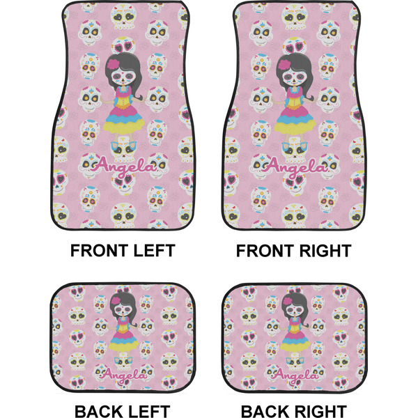 Kids Sugar Skulls Car Floor Mats Set (2F + 2B)