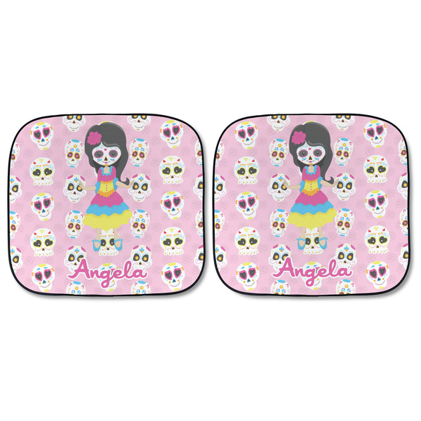 Kids Sugar Skulls Car Sun Shades - FRONT