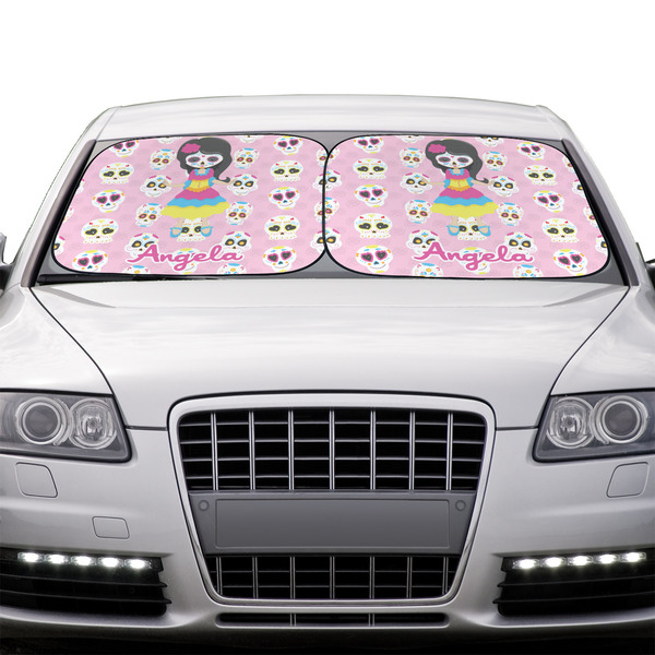 Kids Sugar Skulls Car Sun Shades - IN CONTEXT