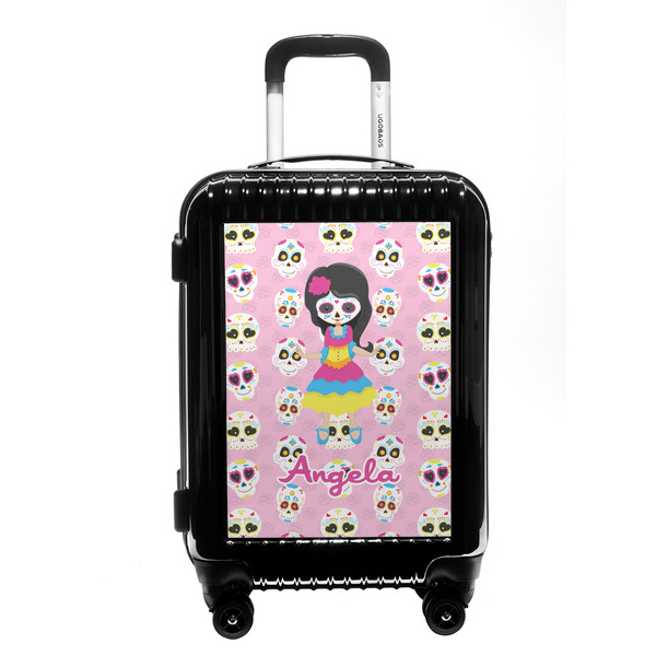 Custom Kids Sugar Skulls Carry On Hard Shell Suitcase (Personalized)