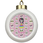 Kids Sugar Skulls Ceramic Ball Ornament (Personalized)