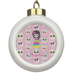 Kids Sugar Skulls Ceramic Ball Ornament (Personalized)