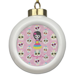 Kids Sugar Skulls Ceramic Ball Ornament (Personalized)