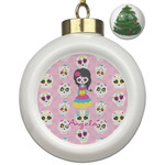 Kids Sugar Skulls Ceramic Ball Ornament - Christmas Tree (Personalized)