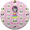 Kids Sugar Skulls Round Ceramic Ornament w/ Name or Text