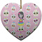 Kids Sugar Skulls Ceramic Flat Ornament - Heart (Front)