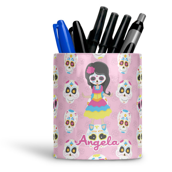 Custom Kids Sugar Skulls Ceramic Pen Holder