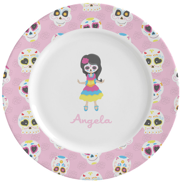 Custom Kids Sugar Skulls Ceramic Dinner Plates (Set of 4) (Personalized)