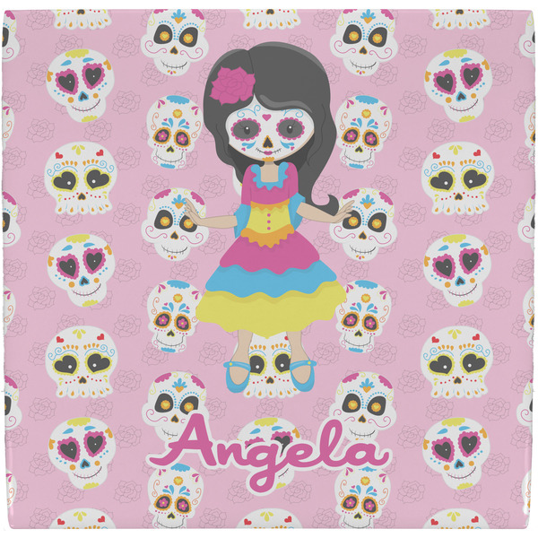 Custom Kids Sugar Skulls Ceramic Tile Hot Pad (Personalized)