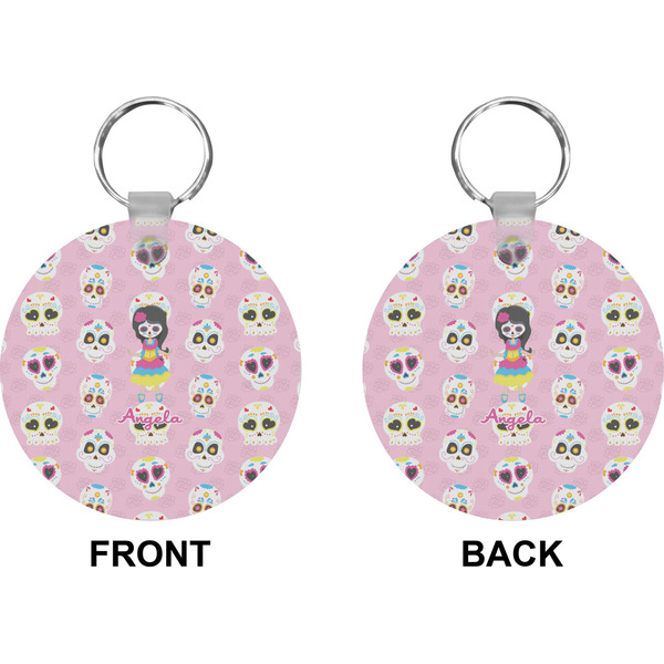 Kids Sugar Skulls Circle Keychain (Front + Back)