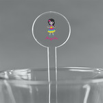 Kids Sugar Skulls 5.5" Round Plastic Stir Sticks - Clear (Personalized)