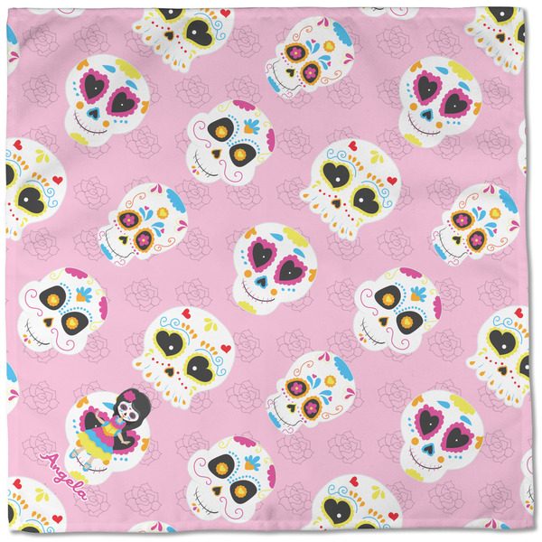 Kids Sugar Skulls Cloth Napkins - Personalized Dinner (Full Open)