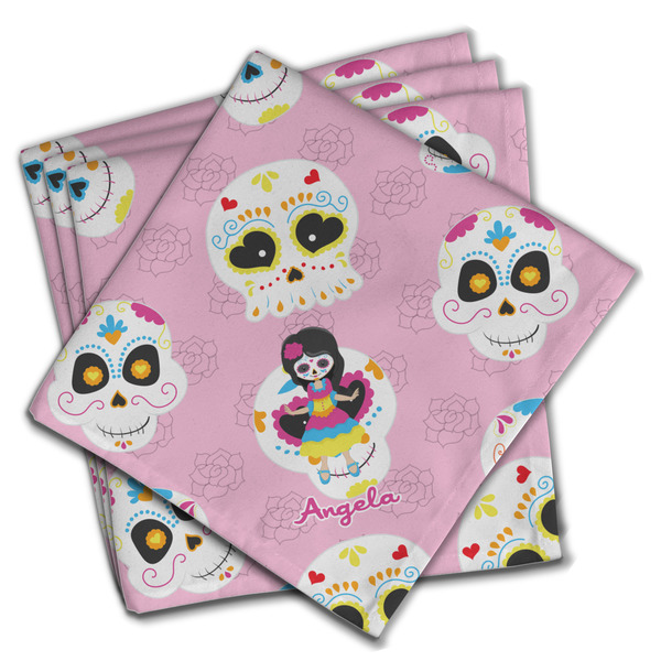 Kids Sugar Skulls Cloth Napkins - Personalized Dinner (PARENT MAIN Set of 4)