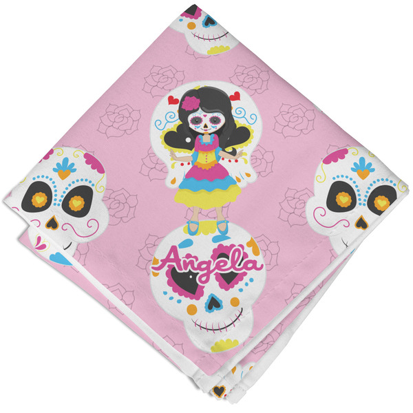 Kids Sugar Skulls Cloth Napkins - Personalized Lunch (Folded Four Corners)