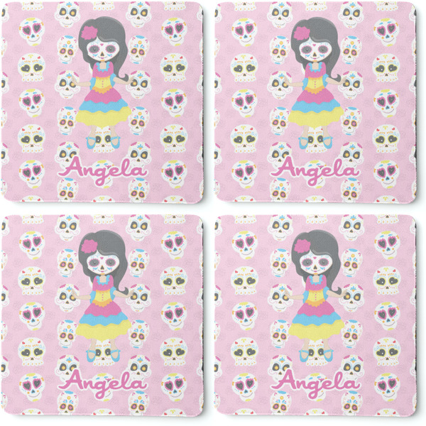 Kids Sugar Skulls Coaster Rubber Back - Apvl