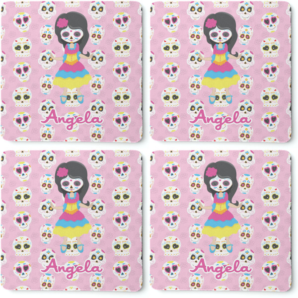 Kids Sugar Skulls Coaster Rubber Back - Apvl