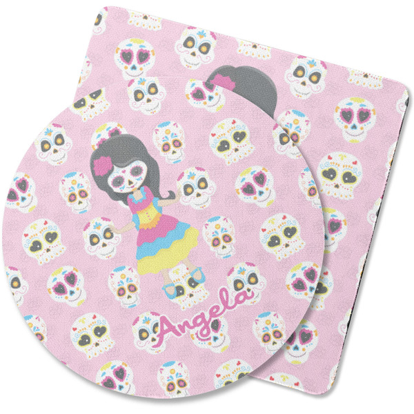 Custom Kids Sugar Skulls Rubber Backed Coaster (Personalized)