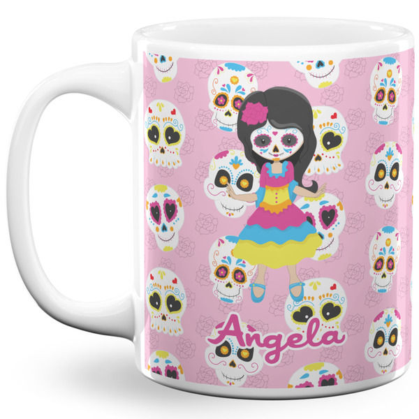 Custom Kids Sugar Skulls 11 Oz Coffee Mug - White (Personalized)