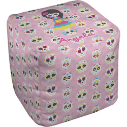 Kids Sugar Skulls Cube Pouf Ottoman (Personalized)