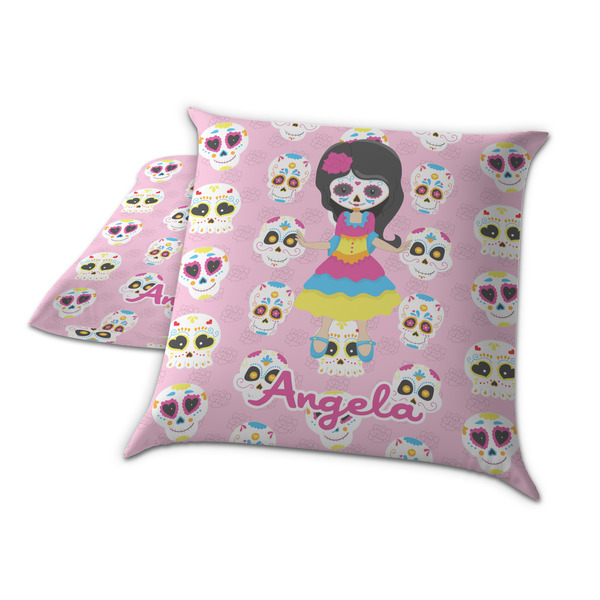 Kids Sugar Skulls Decorative Pillow Case - TWO