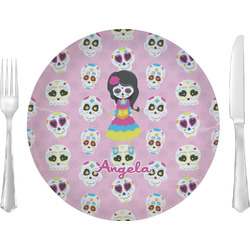 Kids Sugar Skulls 10" Glass Lunch / Dinner Plates - Single or Set (Personalized)